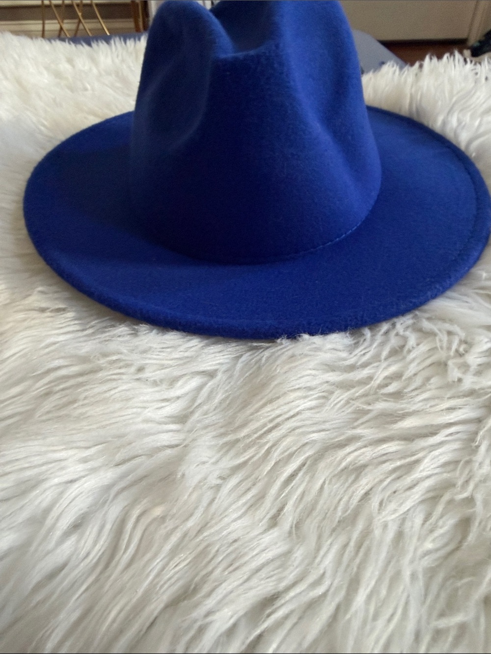 Bold Royal Blue Women's Felt Fedora Hat